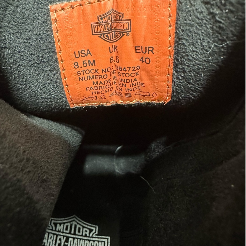 Harley-Davidson Adina Black Leather 3.75” Heeled Laced Moto Riding Boots - Picture 8 of 10